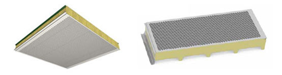 Pannelli con capacità migliorate di coibenza acustica per pareti e coperture © RW Panel spa, © Marcegaglia spa